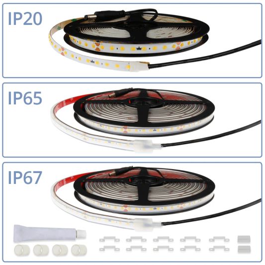 1 meter led strip Helder wit - complete set - Basic 128 leds p/m