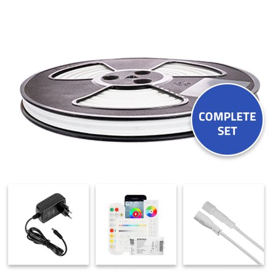 1 meter RGB Neon LED flex Maxi rond - complete set neon verlichting