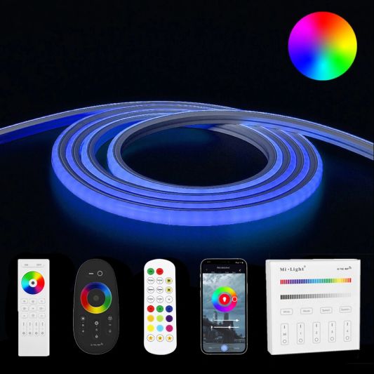 1 meter RGB Neon LED flex Midi Top View - complete set neon verlichting