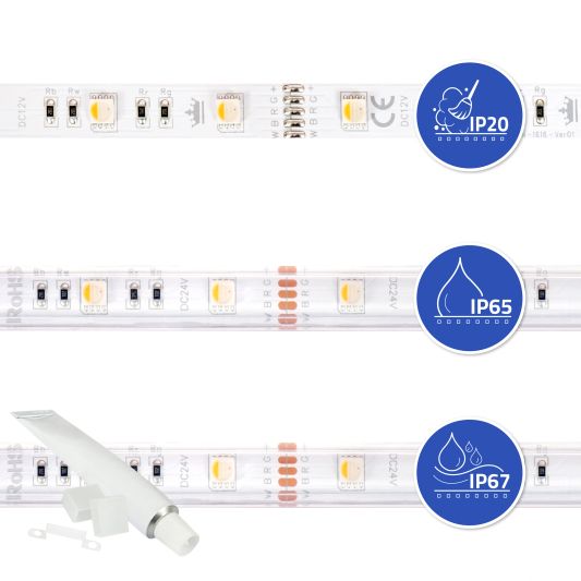 1 meter RGBW led strip Basic met 36 leds - losse strip