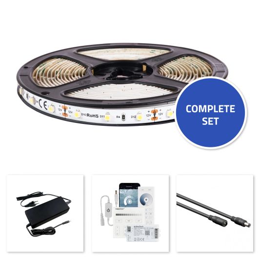 10 METER - 1200 LEDS complete led strip set Helder Wit