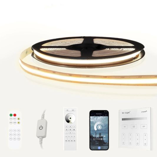 10 meter Helder Wit led strip COB met 600 leds per meter - complete set