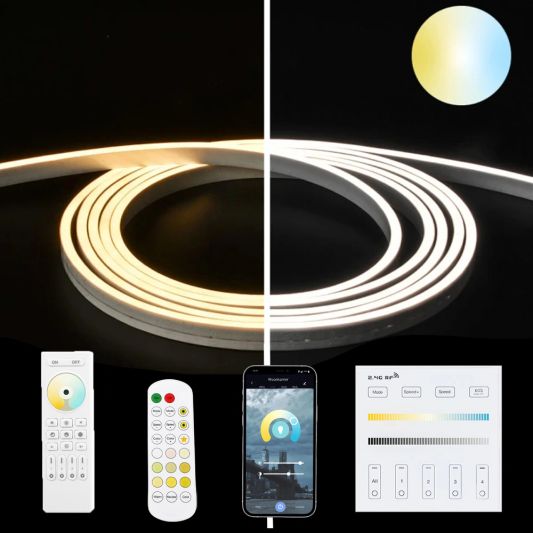 10 meter LED flex Dual White Midi recht - complete set verlichting