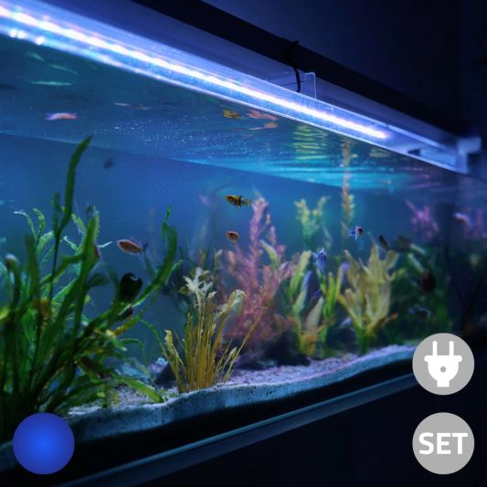 10 t/m 50 cm BLAUW complete set aquarium led strip