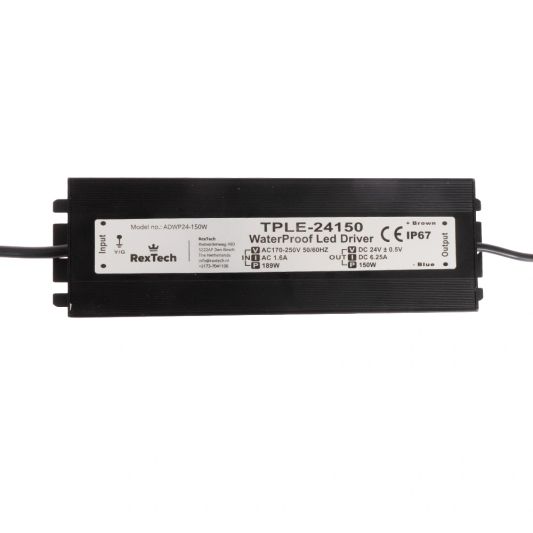150 Watt - 24V / 6.25A waterdichte adapter voor led strips