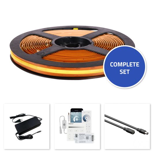 17 meter Helder Wit led strip COB met 600 leds per meter - complete set