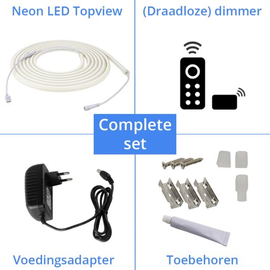 2,5 meter LED flex Dual White Midi Top View - complete set verlichting