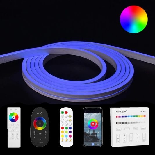 2 meter RGB Neon LED flex Maxi recht - complete set neon verlichting