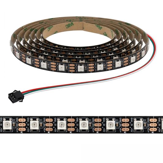 2 meter WS2812b digitale RGB ledstrip Premium - losse strip
