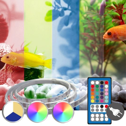 2 x RGB led strip + 1 enkele kleur strip: 50 - 70 cm complete set