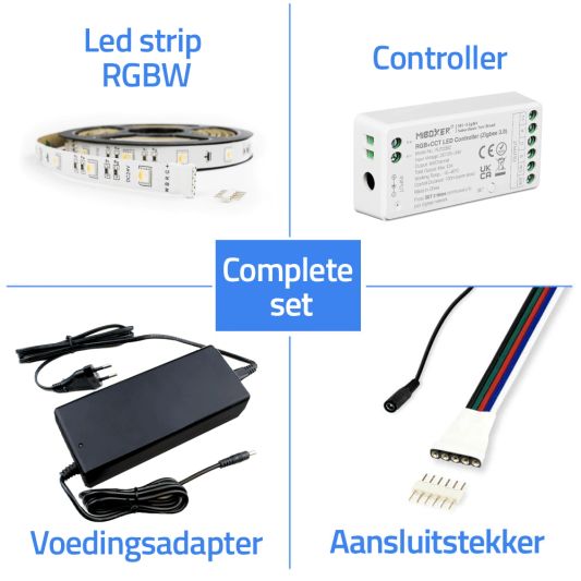 21 meter complete set RGBW led strip met Zigbee controller