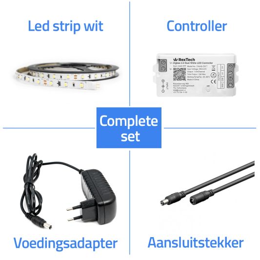 21 meter complete set witte led strip met Zigbee controller