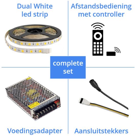 21 meter Dual White led strip complete set - Premium 2520 leds