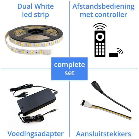 22 meter Dual White led strip complete set - Premium 2640 leds