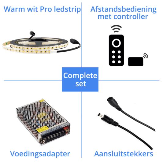 22 meter led strip Warm Wit Pro - complete set