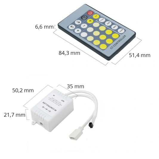 24 knops Dual White afstandsbediening IR