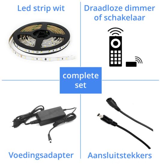 24 METER - 1440 LEDS complete led strip set Helder Wit
