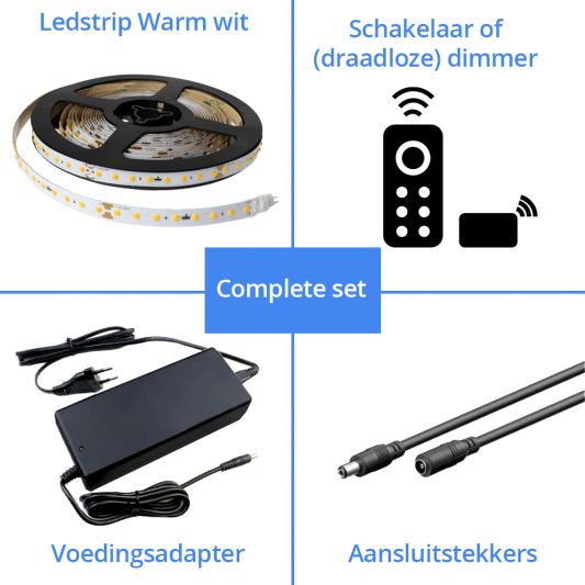 24 meter warm wit - Complete set Basic - 128 leds p/m