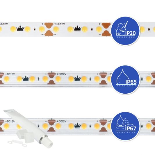 25 meter led strip Helder wit - complete set - Basic 128 leds p/m