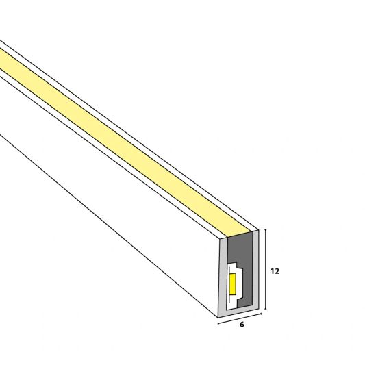 2,5 meter Neon Led Flex Dual White Midi recht - losse strip