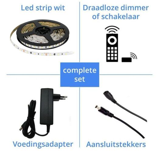 3 METER - 180 LEDS complete led strip set Helder Wit