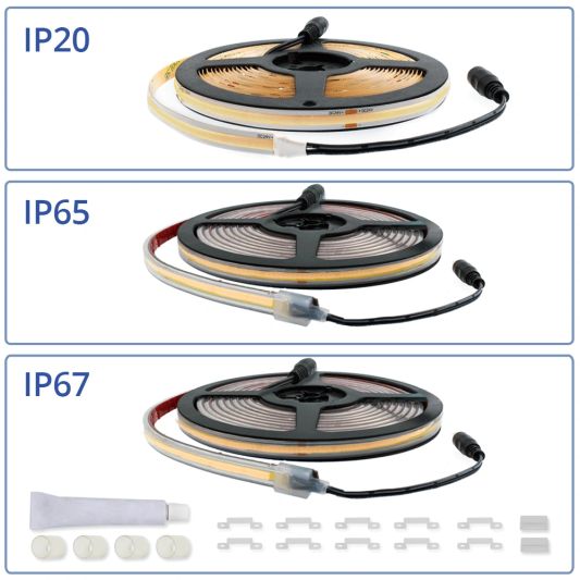 3 meter Helder Wit led strip COB met 384 leds per meter - complete set