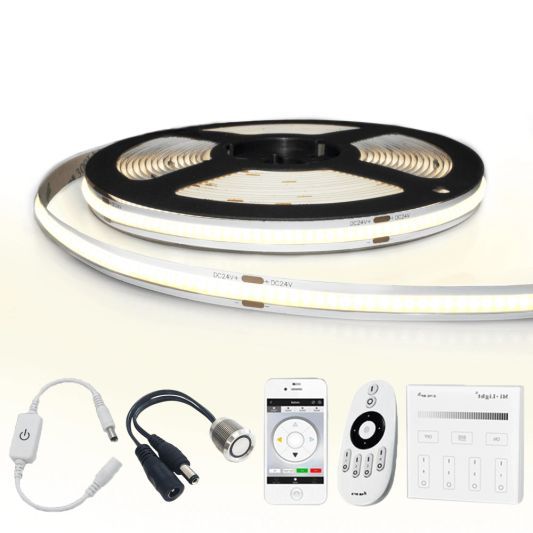 3 meter Helder Wit led strip COB met 384 leds per meter - complete set