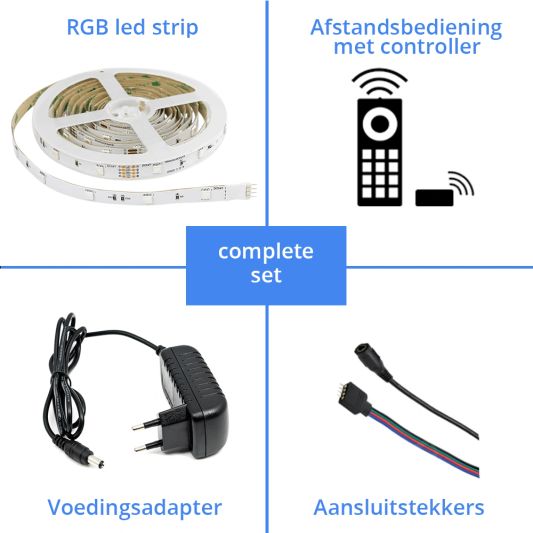 3 meter RGB led strip complete set - 90 leds