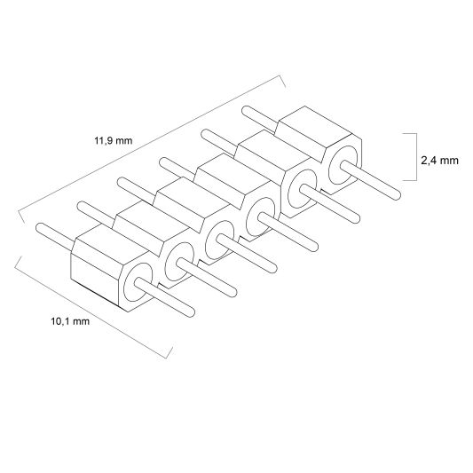 3 x RGBWW stekker 6-pins type man