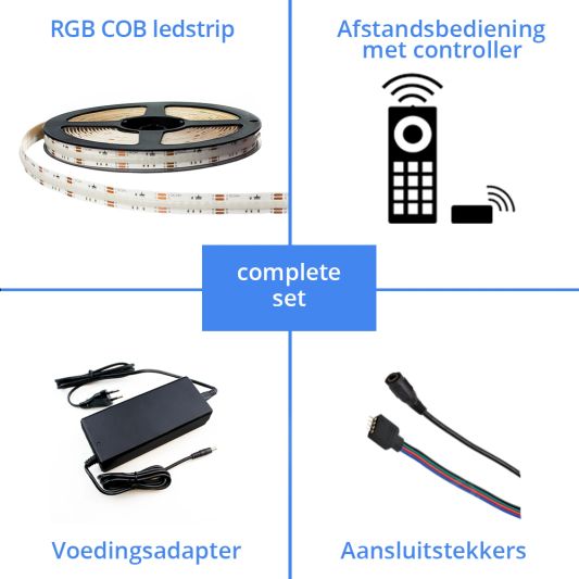 30 meter RGB led strip COB met 840 leds p/m - complete set