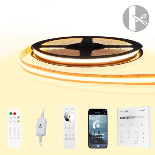 30 meter Warm Wit led strip COB met 600 leds per meter - complete set