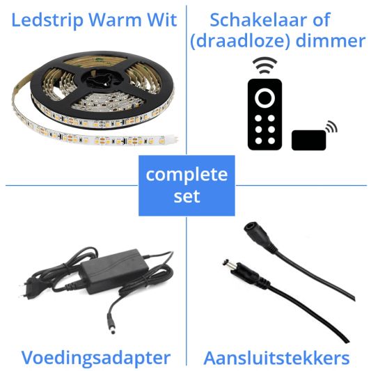 4 METER - 480 LEDS complete led strip set Warm Wit