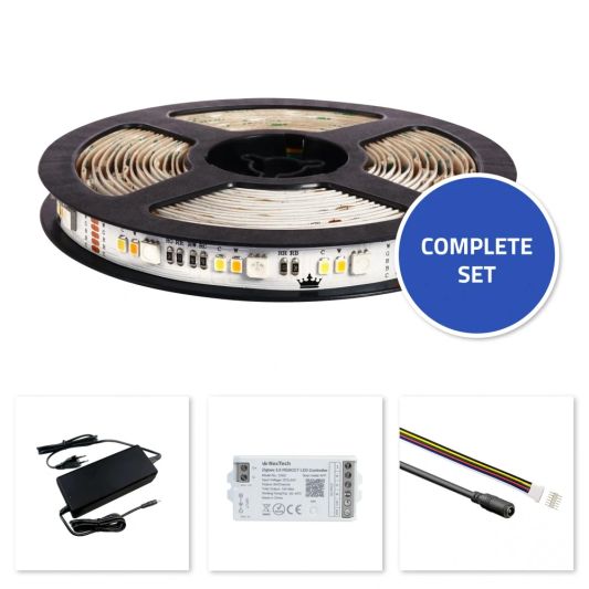 4 meter complete set RGBWW led strip met Zigbee controller