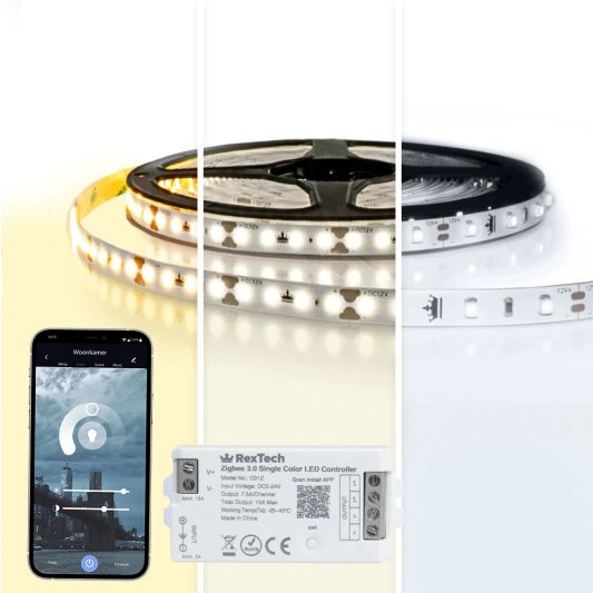 4 meter complete set witte led strip met Zigbee controller