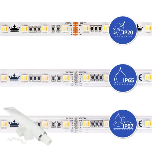 4 meter RGBWW led strip Premium met 240 leds - losse strip