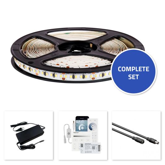 5 METER - 1200 LEDS complete led strip set Helder Wit Pro