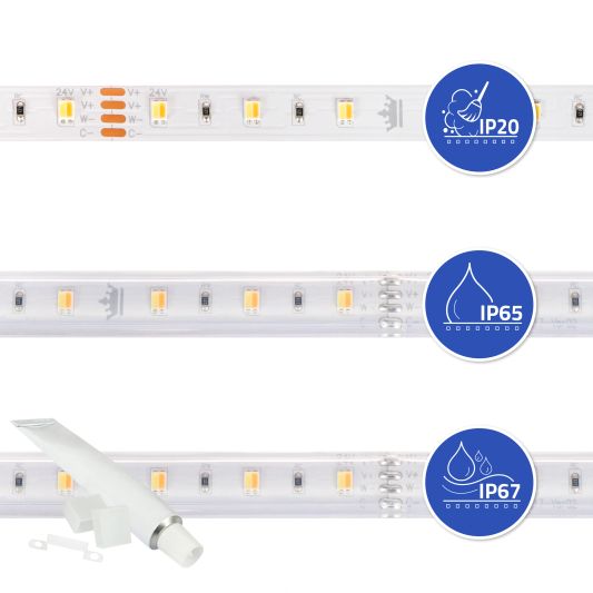 5 meter Dual White led strip Basic met 300 leds - losse strip