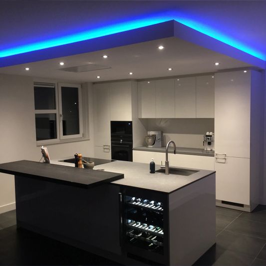 5 meter gekleurde COB led strip IP20 24V - Blauwe kleur - 384 leds p/m