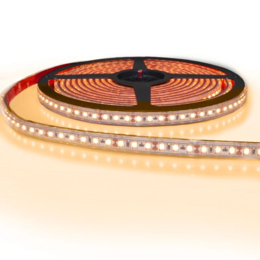 5 meter gekleurde led strip IP65/67 12V of 24V - Oranje kleur - 120 leds p/m