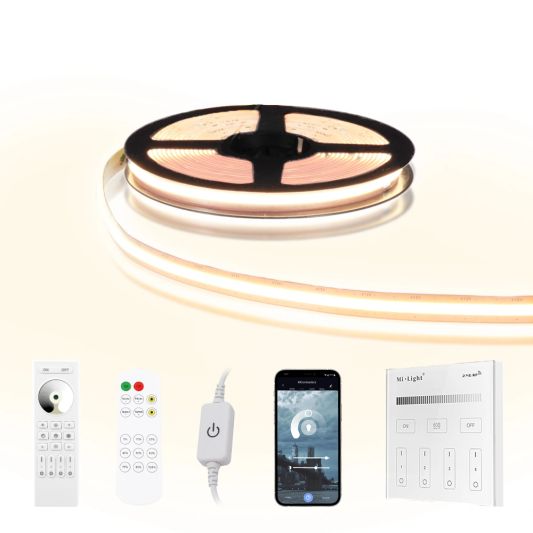 5 meter Helder Wit led strip COB met 600 leds per meter - complete set