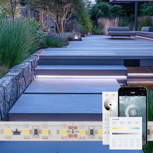 6 meter daglicht wit led strip voor buiten complete set