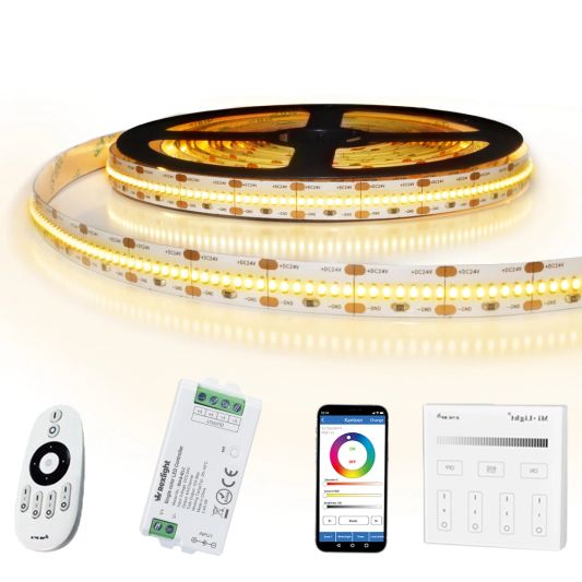 6 meter led strip Warm Wit Pro 420 - complete set