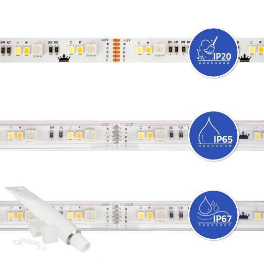 6 meter RGBWW led strip basic met 36 leds p/m - complete set