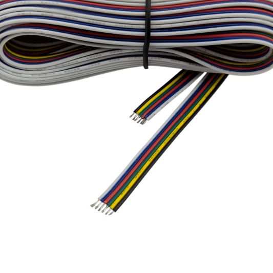 7,5 meter losse RGBWW kabel 6-aderig