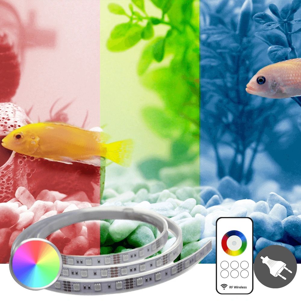 Overzicht hartstochtelijk Polair Aquarium ledstrip set RGB multicolor 1 meter IP67 complete set -  LedstripKoning