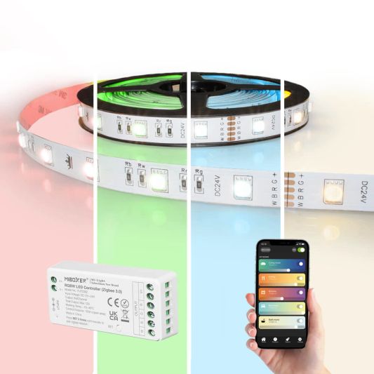 8 meter complete set RGBW led strip met Zigbee controller