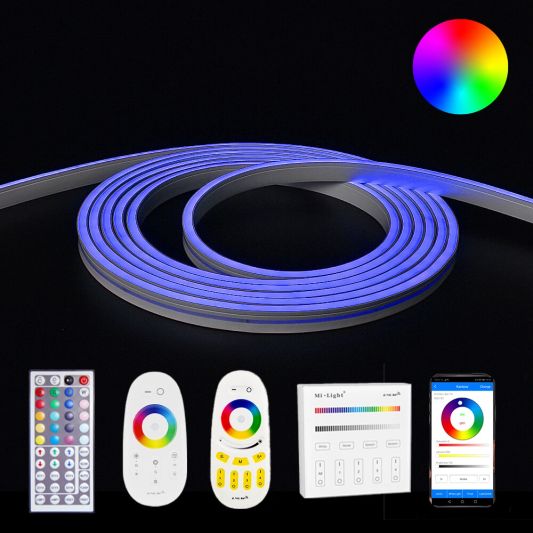 8 meter RGB Neon LED flex Midi Recht - complete set neon verlichting