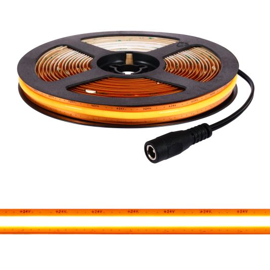 8 meter Warm Wit led strip COB met 600 leds per meter - complete set