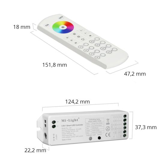 8-zone RF Touch afstandsbediening voor alle kleuren led strips - met controller