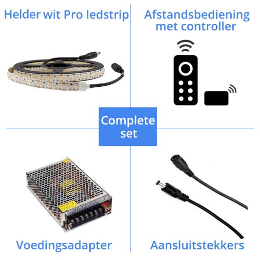 9 METER - 3780 LEDS complete led strip set Helder Wit Pro